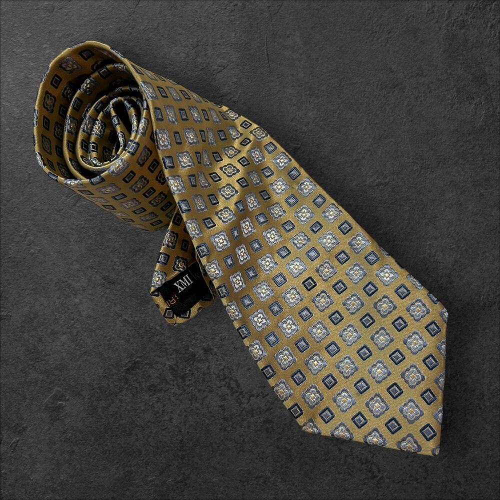XMI Umbria Men's Geometric 100% Silk Professional Tie